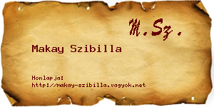 Makay Szibilla névjegykártya